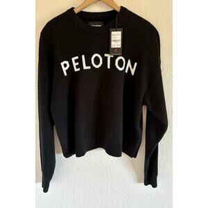 Peloton Black Wool Cashmere Blend Crew Neck Crop Sweater Women’s Size XS